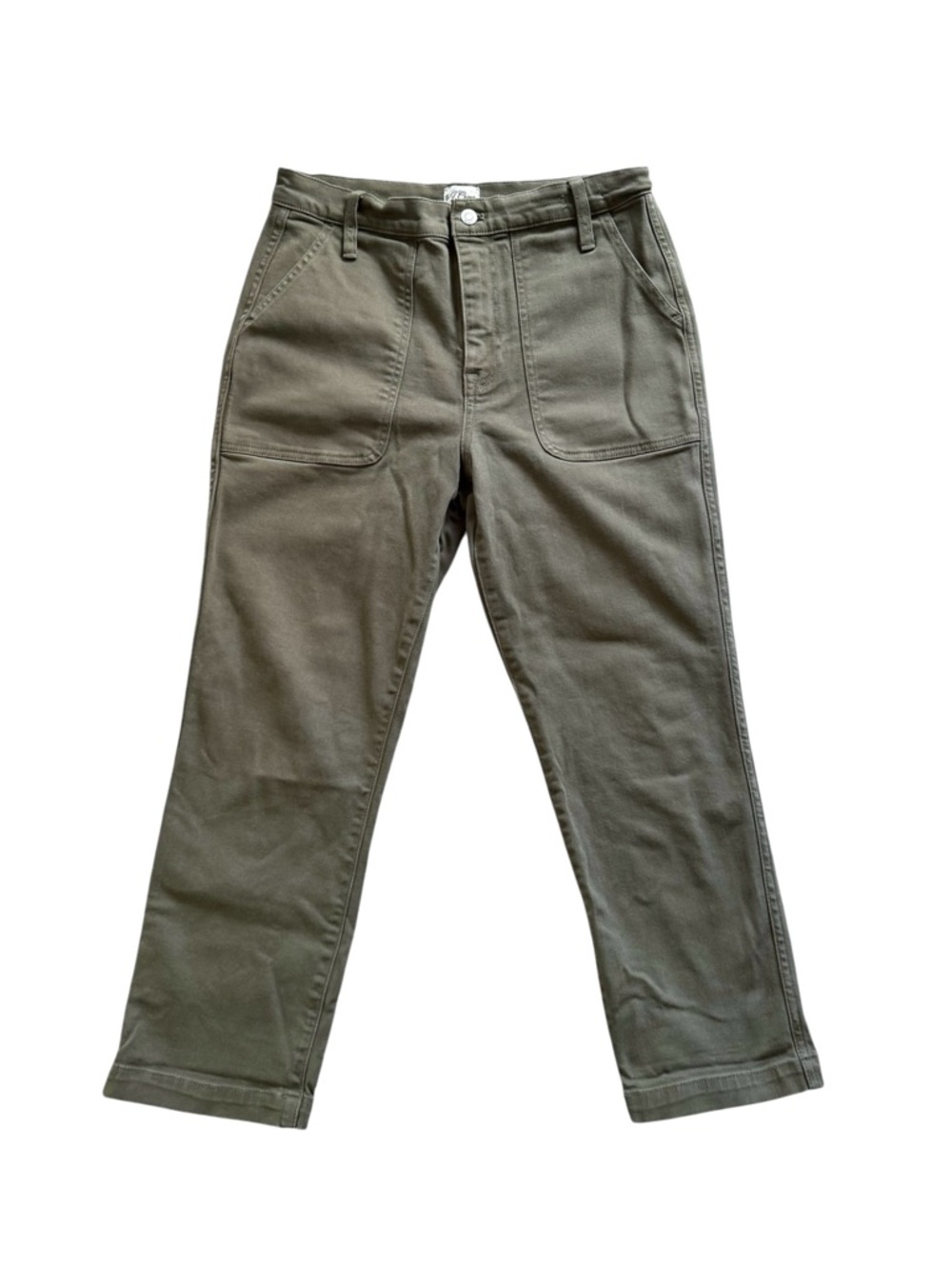 J.Crew Straight Leg Crop Pants Womens 28 Olive Green High Rise Stretch Cotton - Picture 2 of 8